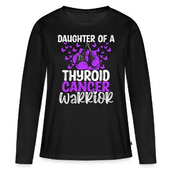 Thyroid Cancer Awareness Month Daughter - Women's Premium Organic Long Sleeve Shirt - black - Front - Julia (174cm)