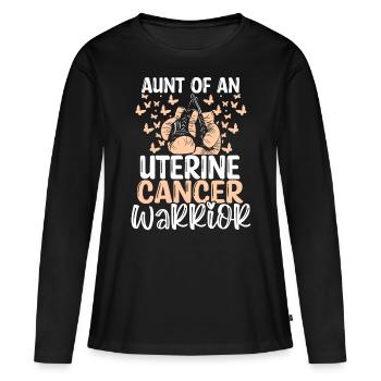 Uterine Cancer Awareness Aunt Nephew Niece - Women's Premium Organic Long Sleeve Shirt - black - Front - Julia (174cm)