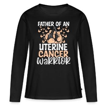 Uterine Cancer Awareness Dad Fathers Day Papa - Women's Premium Organic Long Sleeve Shirt - black - Front - Julia (174cm)