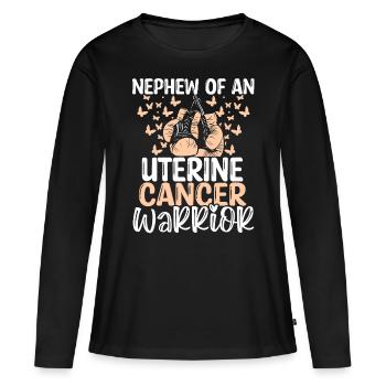 Uterine Cancer Awareness Nephew Aunt Uncle - Women's Premium Organic Long Sleeve Shirt - black - Front - Julia (174cm)