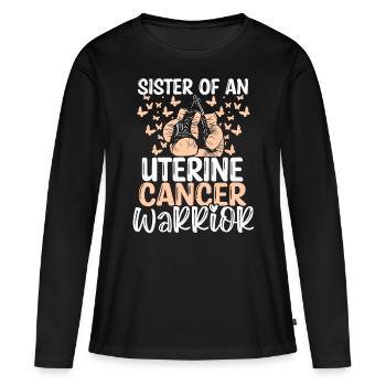 Uterine Cancer Awareness Sister Twins Sibling - Women's Premium Organic Long Sleeve Shirt - black - Front - Julia (174cm)