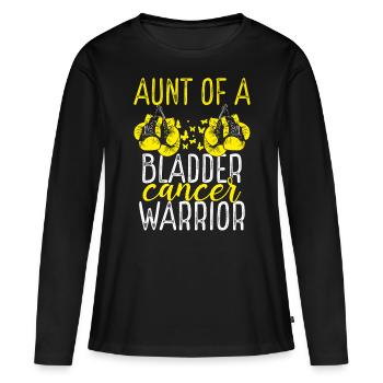 Aunt Bladder Cancer Awareness Niece Nephew - Women's Premium Organic Long Sleeve Shirt - black - Front - Julia (174cm)