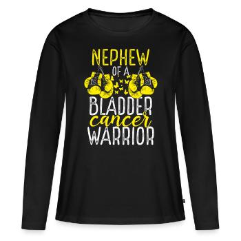 Nephew Bladder Cancer Awareness Aunt Uncle - Women's Premium Organic Long Sleeve Shirt - black - Front - Julia (174cm)