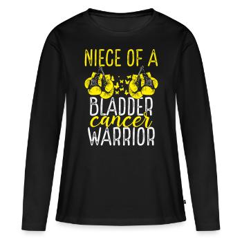 Niece Bladder Cancer Awareness Aunt Uncle - Women's Premium Organic Long Sleeve Shirt - black - Front - Julia (174cm)