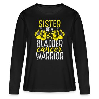 Sister Bladder Cancer Awareness Sibling Twin - Women's Premium Organic Long Sleeve Shirt - black - Front - Julia (174cm)