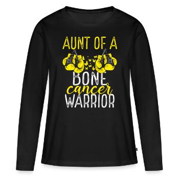 Aunt Bone Cancer Awareness Niece Nephew - Women's Premium Organic Long Sleeve Shirt - black - Front - Julia (174cm)