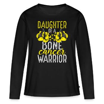Ruban du Mois de la sensibilisation au cancer des os des filles - T-shirt manches longues Premium bio Femme - noir - Devant - Julia (174cm)