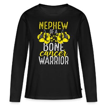 Nephew Bone Cancer Awareness Aunt Uncle - Women's Premium Organic Long Sleeve Shirt - black - Front - Julia (174cm)