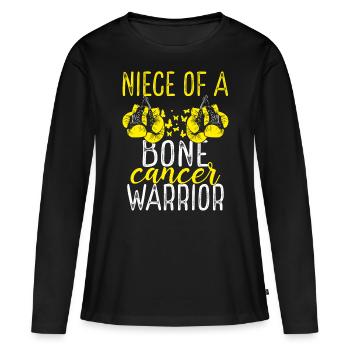 Niece Bone Cancer Awareness Aunt Uncle - Women's Premium Organic Long Sleeve Shirt - black - Front - Julia (174cm)