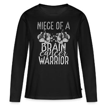 Niece Brain Tumor Awareness Aunt Uncle - Women's Premium Organic Long Sleeve Shirt - black - Front - Julia (174cm)