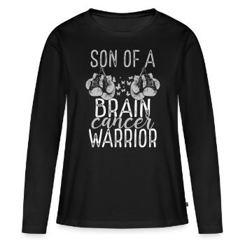 Son Brain Tumor Awareness Month Ribbon - Frauen Premium Bio Langarmshirt - Schwarz - Vorne - Julia (174cm)