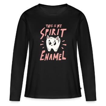 Technicien dentaire en émail dentaire - T-shirt manches longues Premium bio Femme - noir - Devant - Julia (174cm)