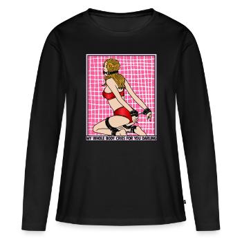 EROTIC GIRL SEXY BALL GAG SUBMISSION BONDAGE - Women's Premium Organic Long Sleeve Shirt - black - Front - Julia (174cm)