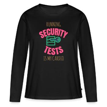Cybersécurité - Informaticien de sécurité informatique - T-shirt manches longues Premium bio Femme - noir - Devant - Julia (174cm)