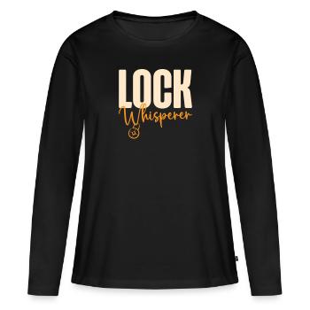 Lock Whisperer Serrurier Serrurier Sélecteur de serrure - T-shirt manches longues Premium bio Femme - noir - Devant - Julia (174cm)