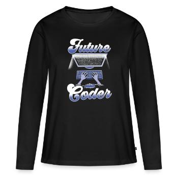 Zukünftiger Coder Code Programmierer Coding - Frauen Premium Bio Langarmshirt - Schwarz - Vorne - Julia (174cm)