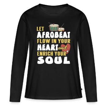 Laissez l’afrobeat couler dans votre cœur et enrichir votre - T-shirt manches longues Premium bio Femme - noir - Devant - Julia (174cm)