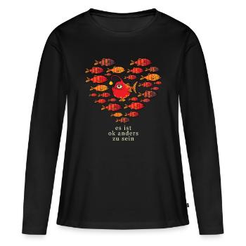 Soyez différent c’est correct d’être différent - T-shirt manches longues Premium bio Femme - noir - Devant - Julia (174cm)