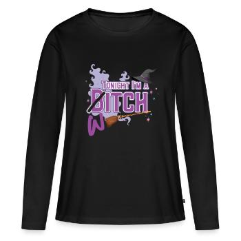 Ce soir, I M A Witch - T-shirt manches longues Premium bio Femme - noir - Devant - Julia (174cm)