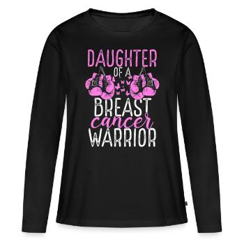 Daughter Breast Cancer Awareness Month Ribbon - Frauen Premium Bio Langarmshirt - Schwarz - Vorne - Julia (174cm)