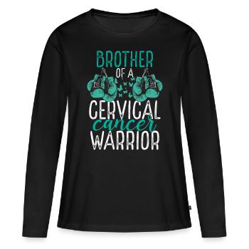 Brother Cervical Cancer Awareness Sibling Twin - Women's Premium Organic Long Sleeve Shirt - black - Front - Julia (174cm)