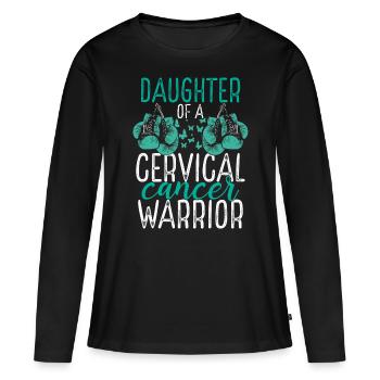 Daughter Cervical Cancer Awareness Month Ribbon - Women's Premium Organic Long Sleeve Shirt - black - Front - Julia (174cm)