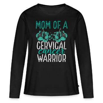 Mom Cervical Cancer Awareness Mothers Day Mama - Women's Premium Organic Long Sleeve Shirt - black - Front - Julia (174cm)