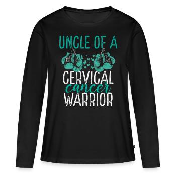 Uncle Cervical Cancer Awareness Niece Nephew - Frauen Premium Bio Langarmshirt - Schwarz - Vorne - Julia (174cm)