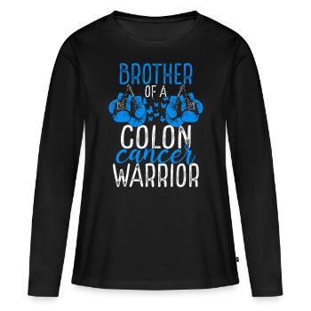 Frère Frère Frère et sœur Frère et sœur - T-shirt manches longues Premium bio Femme - noir - Devant - Julia (174cm)