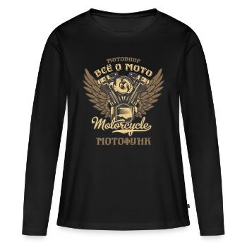 Vlog moto Motofunk Circuits à moto - T-shirt manches longues Premium bio Femme - noir - Devant - Julia (174cm)