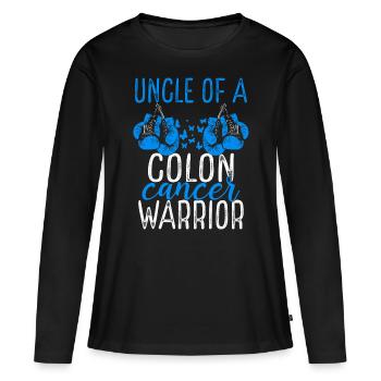 Uncle Colon Cancer Awareness Niece Nephew - Frauen Premium Bio Langarmshirt - Schwarz - Vorne - Julia (174cm)