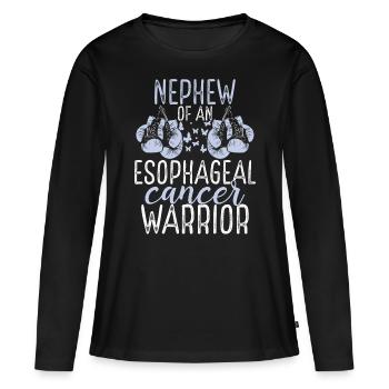 Nephew Esophageal Cancer Awareness Aunt Uncle - Frauen Premium Bio Langarmshirt - Schwarz - Vorne - Julia (174cm)