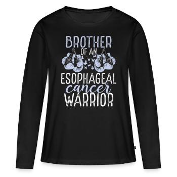 Frère Frère jumeau de sensibilisation au cancer de l’œsophage Frère ou sœur - T-shirt manches longues Premium bio Femme - noir - Devant - Julia (174cm)