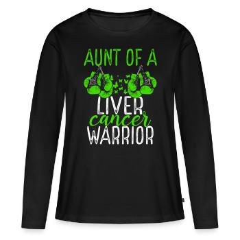 Aunt Liver Cancer Awareness Niece Nephew - Frauen Premium Bio Langarmshirt - Schwarz - Vorne - Julia (174cm)