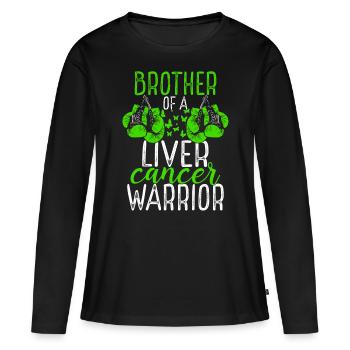 Brother Liver Cancer Awareness Sibling Twin - Frauen Premium Bio Langarmshirt - Schwarz - Vorne - Julia (174cm)