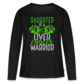 Daughter Liver Cancer Awareness Month Ribbon - Frauen Premium Bio Langarmshirt - Schwarz - Vorne - Julia (174cm)
