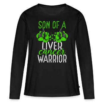 Son Liver Cancer Awareness Month Ribbon - Frauen Premium Bio Langarmshirt - Schwarz - Vorne - Julia (174cm)
