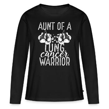 Aunt Lung Cancer Awareness Niece Nephew - Frauen Premium Bio Langarmshirt - Schwarz - Vorne - Julia (174cm)