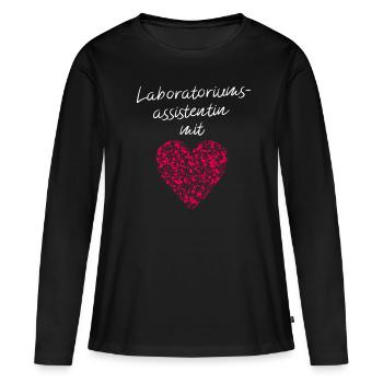 Labormedizinerin Laborantin Assistentin Medizin - Frauen Premium Bio Langarmshirt - Schwarz - Vorne - Julia (174cm)