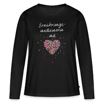 Ernährungsmedizinerin mit Herz Ernährungsberaterin - Frauen Premium Bio Langarmshirt - Schwarz - Vorne - Julia (174cm)
