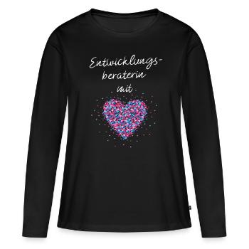 Entwicklungsberaterin mit Herz Pädagogik Kiga - Frauen Premium Bio Langarmshirt - Schwarz - Vorne - Julia (174cm)