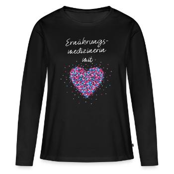 Ernährungsmedizinerin mit Herz Ernährungsberatung - Frauen Premium Bio Langarmshirt - Schwarz - Vorne - Julia (174cm)