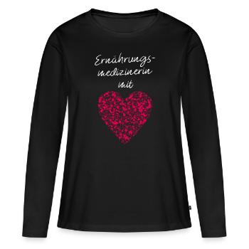 Ernährungsmedizinerin mit Herz Gesunde Ernährung - Frauen Premium Bio Langarmshirt - Schwarz - Vorne - Julia (174cm)