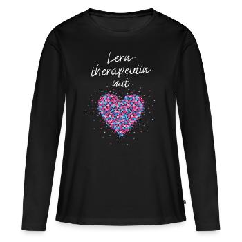 Lerntherapeutin mit Herz Lerntherapie Nachhilfe - Frauen Premium Bio Langarmshirt - Schwarz - Vorne - Julia (174cm)