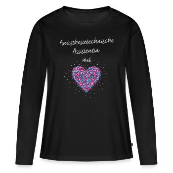 Anästhesietechnische Assistentin mit Herz ATA - Frauen Premium Bio Langarmshirt - Schwarz - Vorne - Julia (174cm)