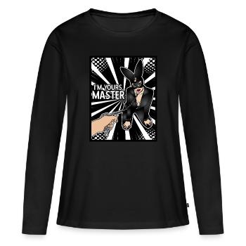 EROTIC GIRL SEXY SUBMISSION BONDAGE MASTER - Women's Premium Organic Long Sleeve Shirt - black - Front - Julia (174cm)