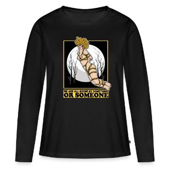 EROTIC SEXY SHIBARI BONDAGE BOUND GIRL MOON - Women's Premium Organic Long Sleeve Shirt - black - Front - Julia (174cm)