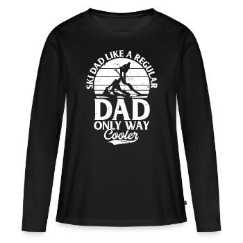 Ski papa comme un papa ordinaire seulement façon cooler - Skiin - T-shirt manches longues Premium bio Femme - noir - Devant - Julia (174cm)