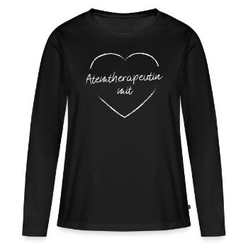 Atemtherapeutin mit Herz Yoga Meditation - Frauen Premium Bio Langarmshirt - Schwarz - Vorne - Julia (174cm)