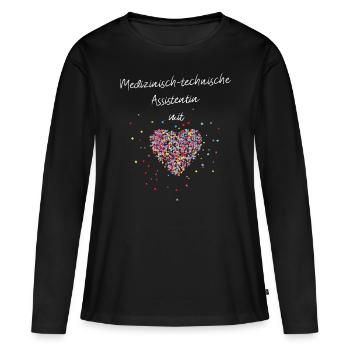 Medizinisch Technische Assistentin mit Herz MTA - Frauen Premium Bio Langarmshirt - Schwarz - Vorne - Julia (174cm)